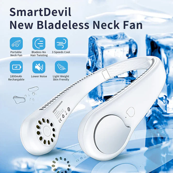 Portable Neck Fan – Bladeless Fan with 3 Mode Speed 1800 Mah Battery- Random Colors